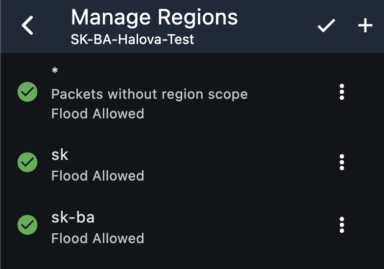 Nastavenie regiónov